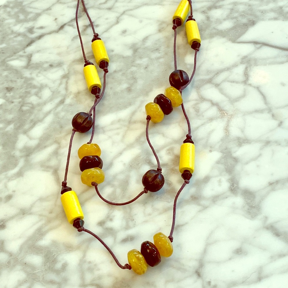 Mixed media beaded necklace